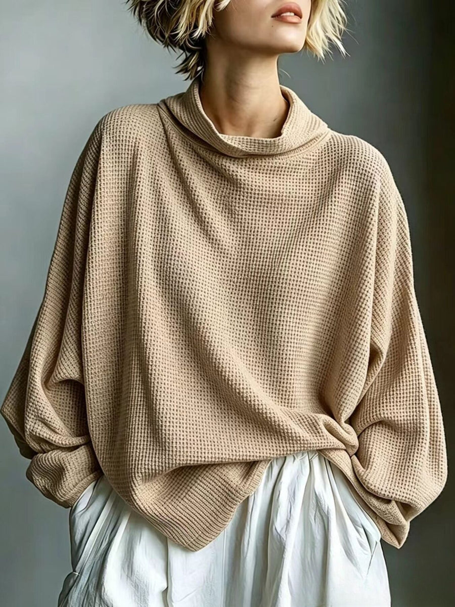rust oversized t-shirt with mock neck