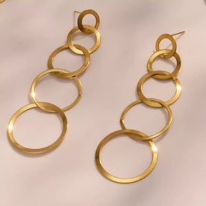 gold earrings with long and post-back