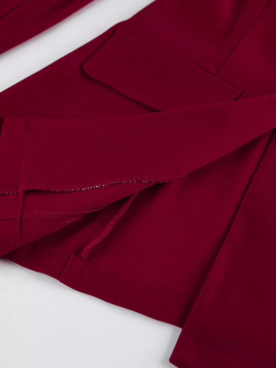 Wine Red with Two-Piece Sets 25