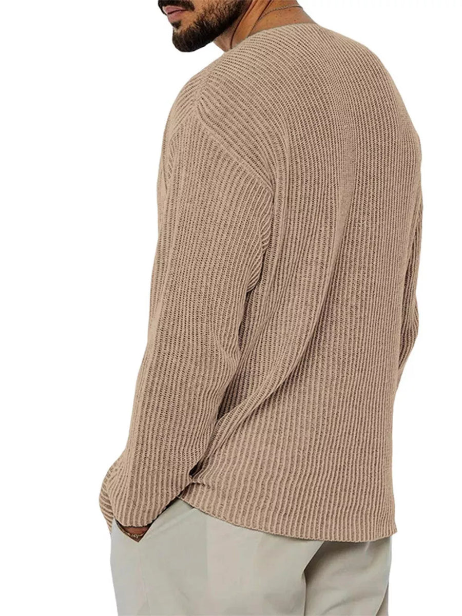 classic v-neck sweater in mauve pink with v-neck
