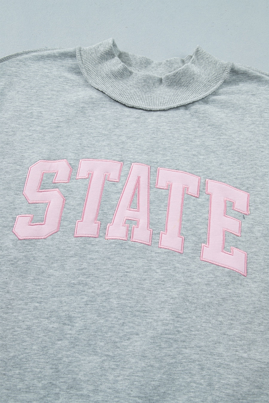 streetwear sweatshirt in Gray with mock neck