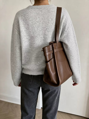 light gray cardigan