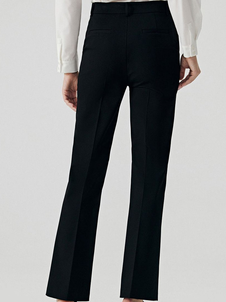 Polyester dress pants in Black with slim silhouette