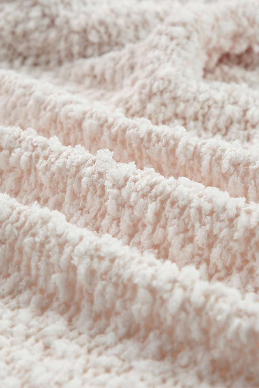 Cream Textured Bouclé Open-Front Jacket