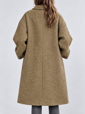 Polyester 100% Care instructions: Hand wash or professionally dry clean overcoat in Dark Green with oversized silhouette