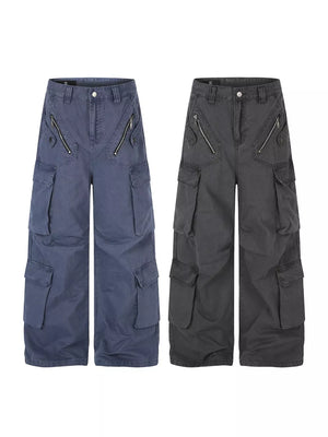 cargo pants in Charcoal Gray with belt loops and full-length