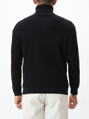 Brown regular turtleneck sweater with turtleneck