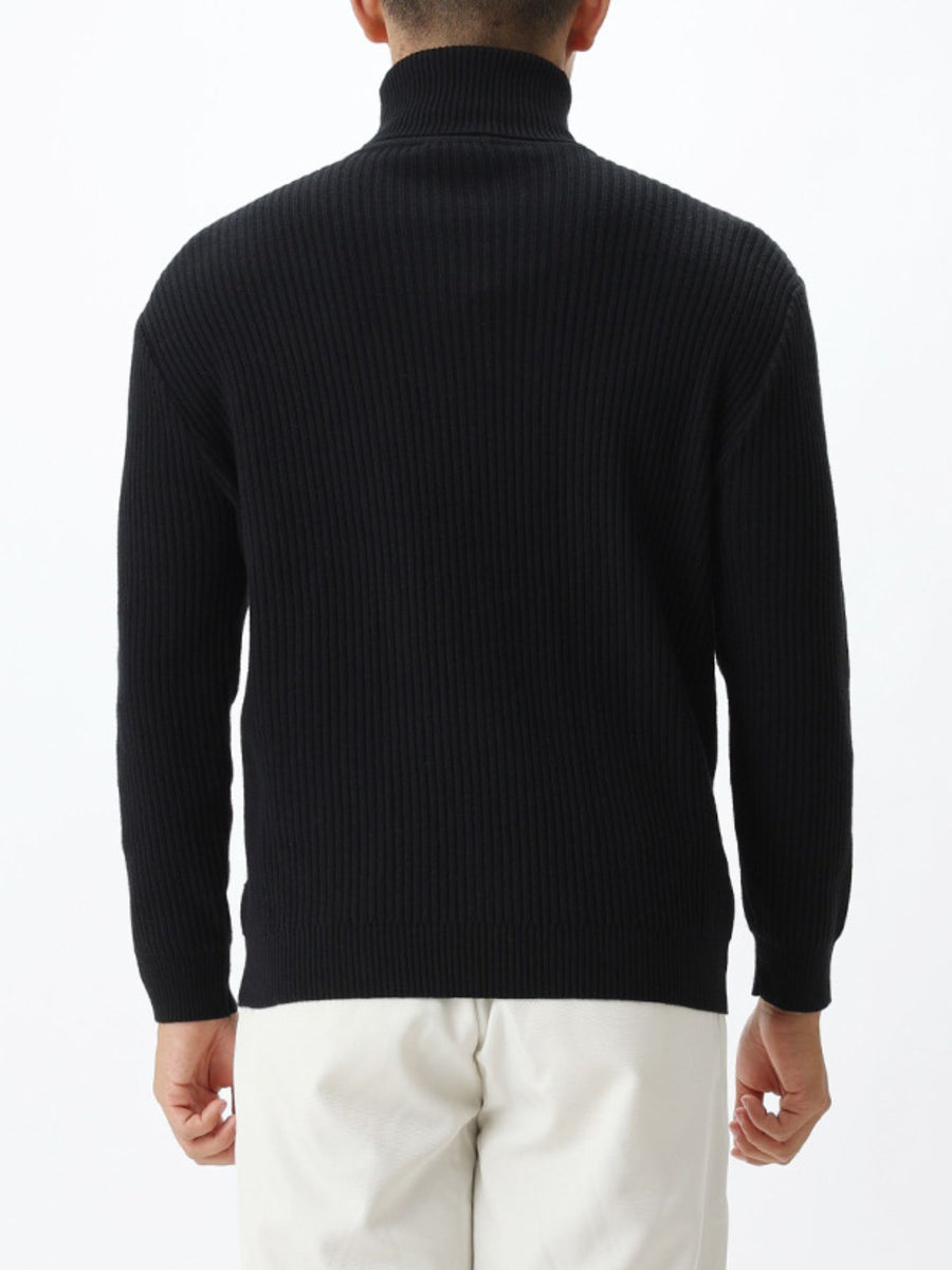 Brown regular turtleneck sweater with turtleneck