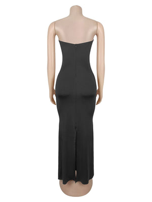 black maxi dress