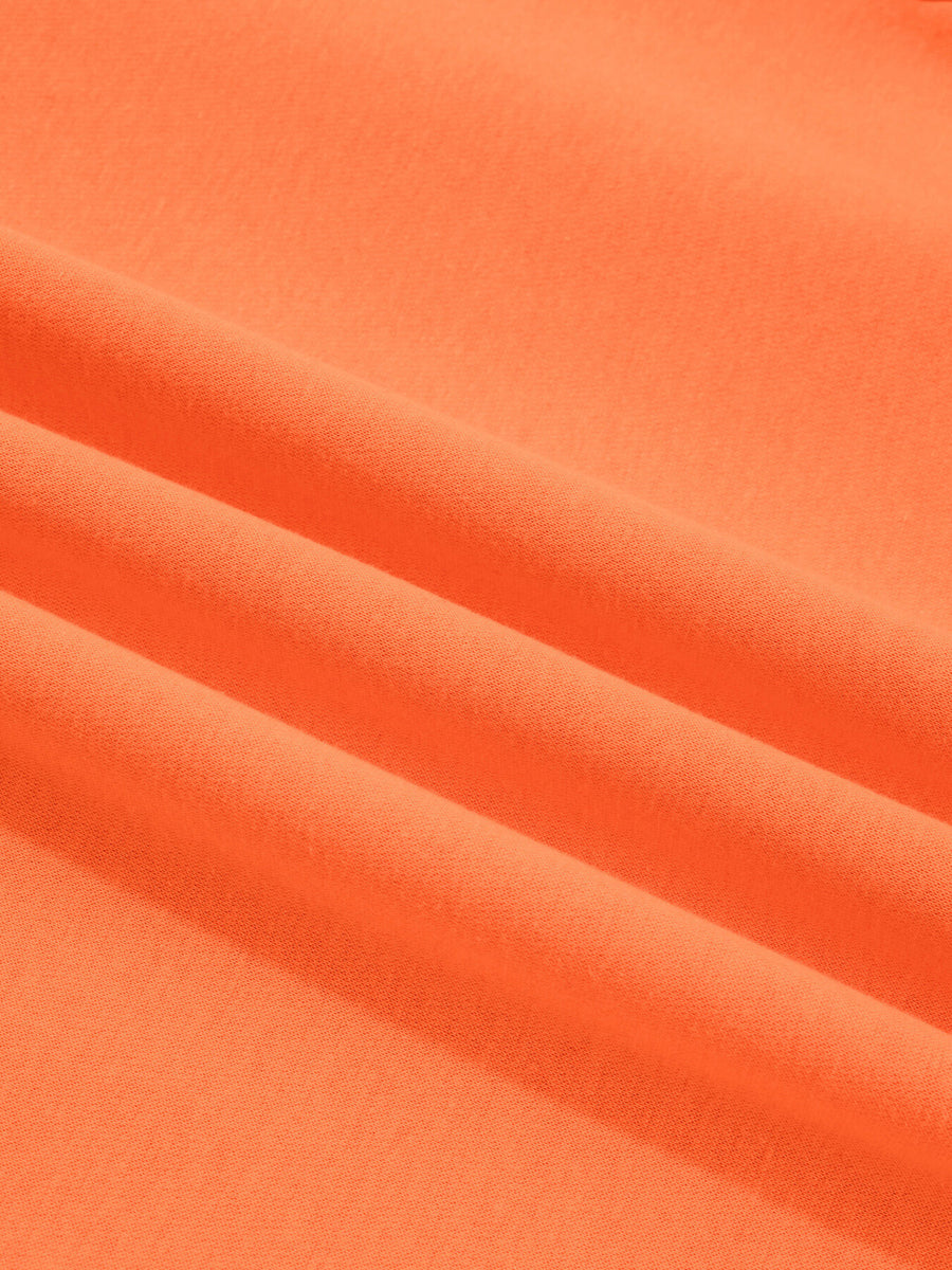 Polka Dot Trim Crew Neck Sweatshirt in Tangerine