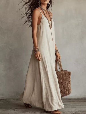 beige maxi dress with maxi and pullover