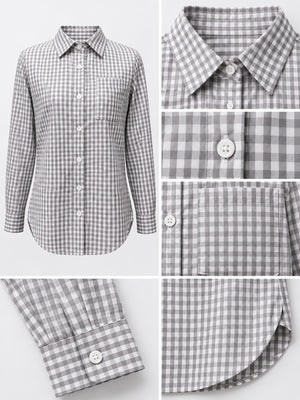button-down shirt in Black with collared and long sleeve