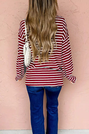 Stripe Drop Shoulder Long Sleeve Top in this colorway
