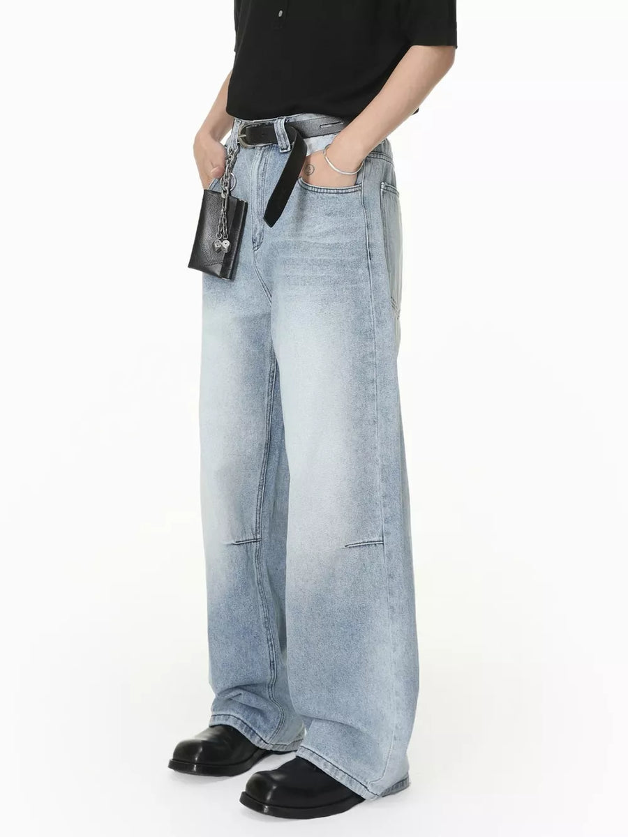 streetwear wide-leg jeans in Blue with not applicable