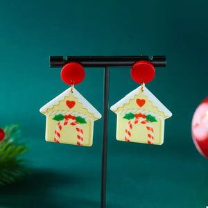 Bell earrings with post-back and graphic print