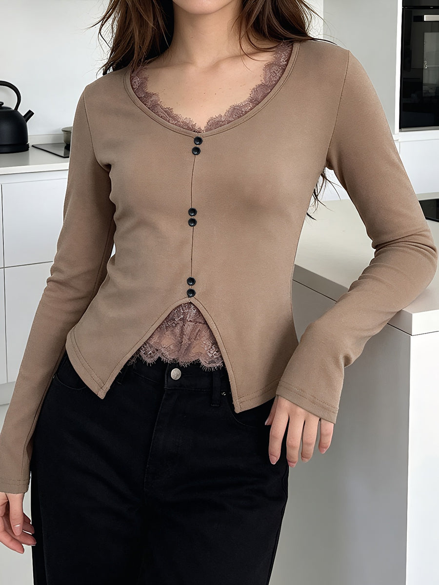 95% polyester, 5% spandex Care instructions: Machine wash cold t-shirt in dusty rose with fitted silhouette