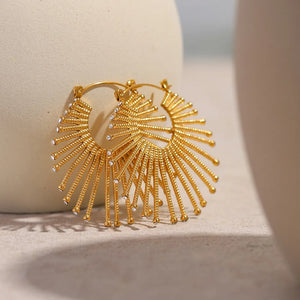 Gold earrings with medium and hinged clasp