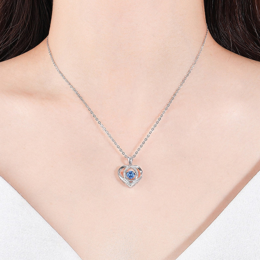 925 sterling silver,Rhinestone Care instructions: Avoid wearing during exercise, necklace in Silver with heart-shaped