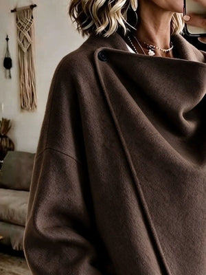 cape in Light Yellow with buttoned and hip-length