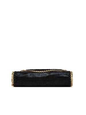 PU Leather Crossbody Bag With Chain Trim in Black
