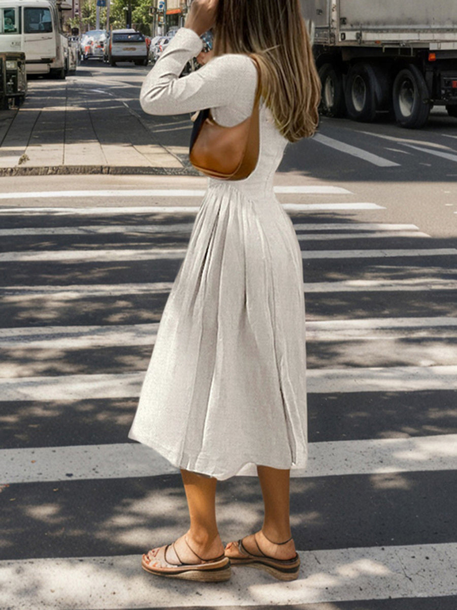 Apricot midi dress with midi and pullover