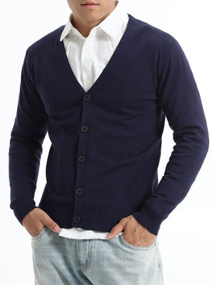 light beige regular cardigan with v-neck
