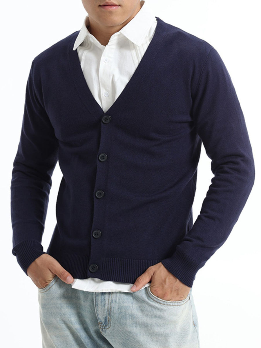light beige regular cardigan with v-neck