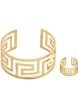 18K Gold-Plated,Stainless Steel Care instructions: Avoid wearing during exercise jewelry set in gold with structured