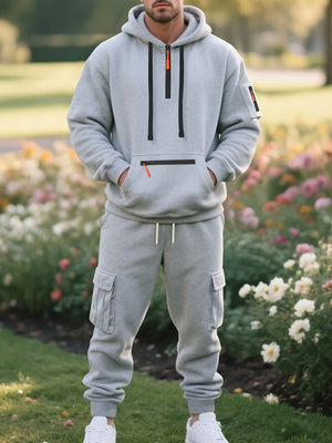 Navy Blue relaxed lounge set with hooded