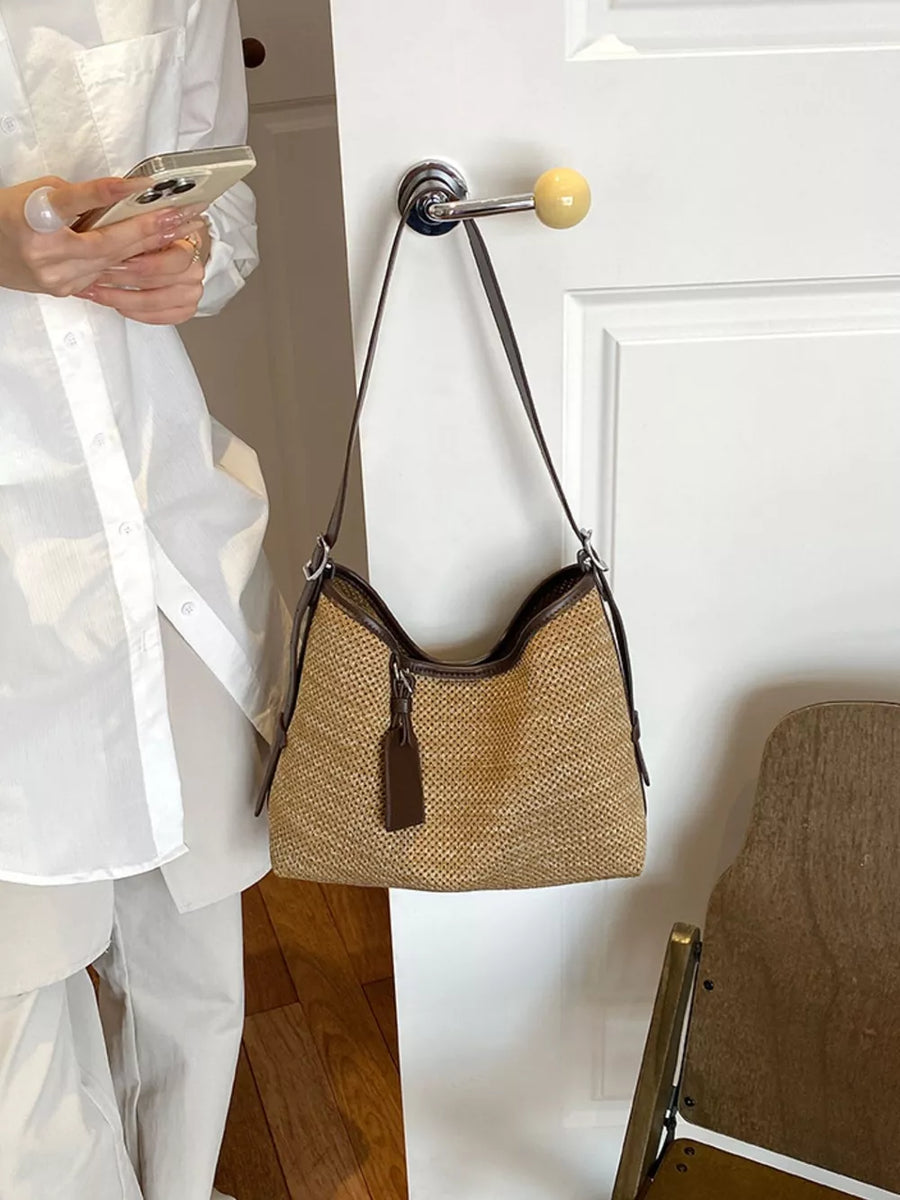 Polyester Imported Size & shoulder bag in dark brown with relaxed silhouette