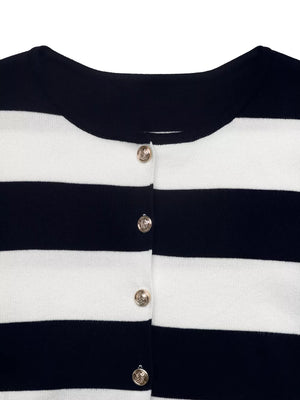classic cardigan in Black with round neck