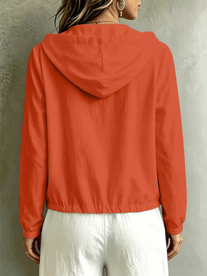 White relaxed blouse with hooded