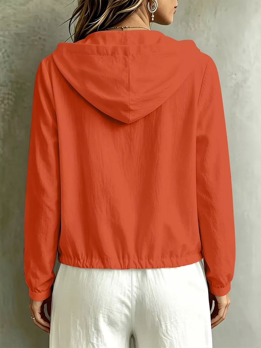 White relaxed blouse with hooded