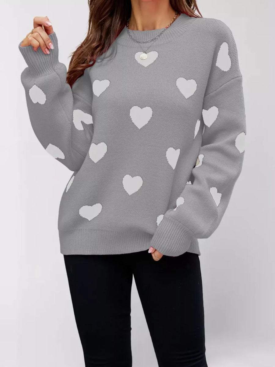 pullover sweater in black with ribbed and hip-length