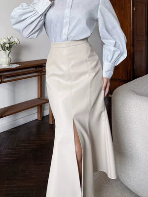 Brown midi skirt