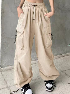 cargo pants in Army Green with adjustable and full-length