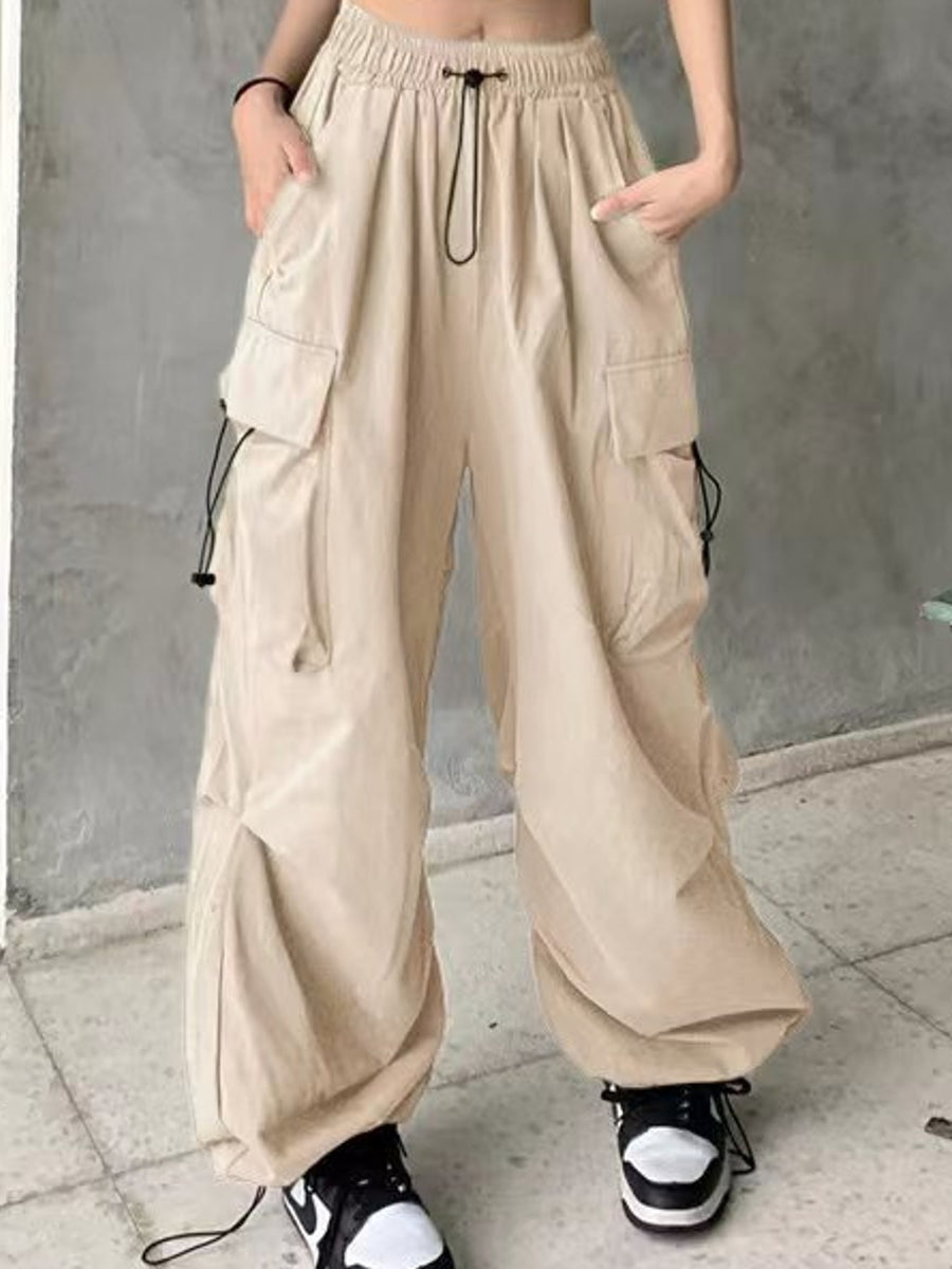 cargo pants in Army Green with adjustable and full-length