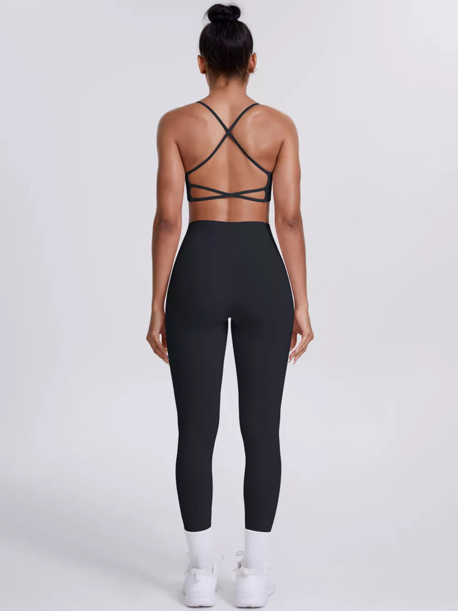 sports bra in Black with buttery-soft and cropped