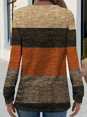 dark olive green t-shirt featuring stretch and color-block
