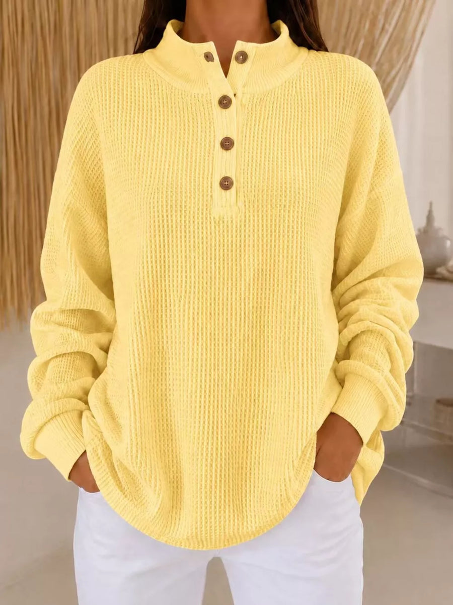 Gray relaxed sweatshirt with henley
