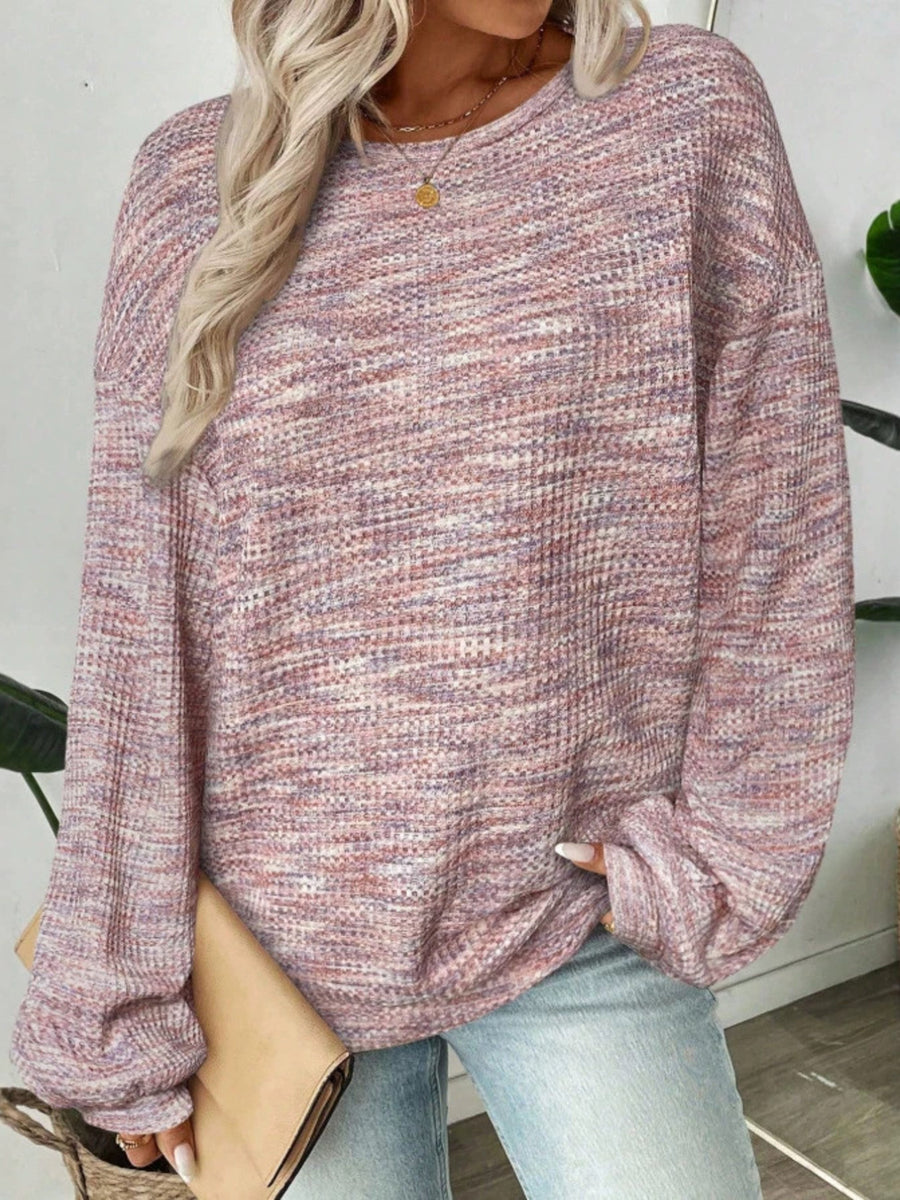 white relaxed pullover sweater with crew neck