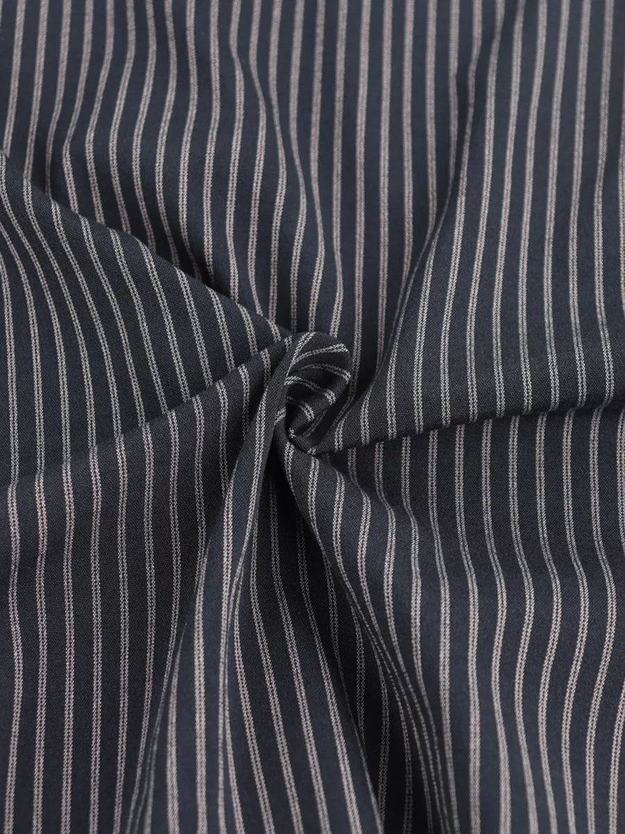 Black Chic Striped Sleeveless Top & Wide-leg Pants Set