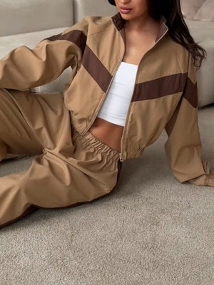 100% polyester Care instructions: Machine wash cold tracksuit set in White with relaxed silhouette