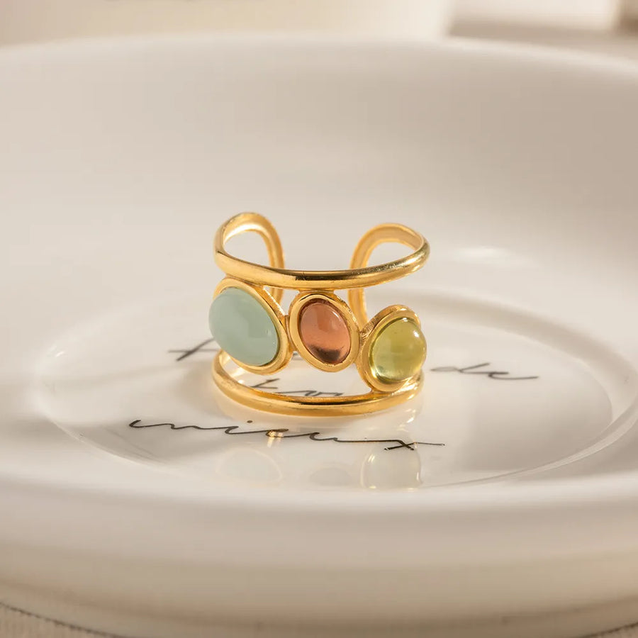 ring in gold featuring open cuff style and open cuff fit