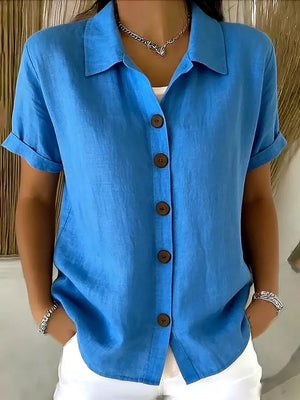Army Green Full Size Button Up Short Sleeve Shirt