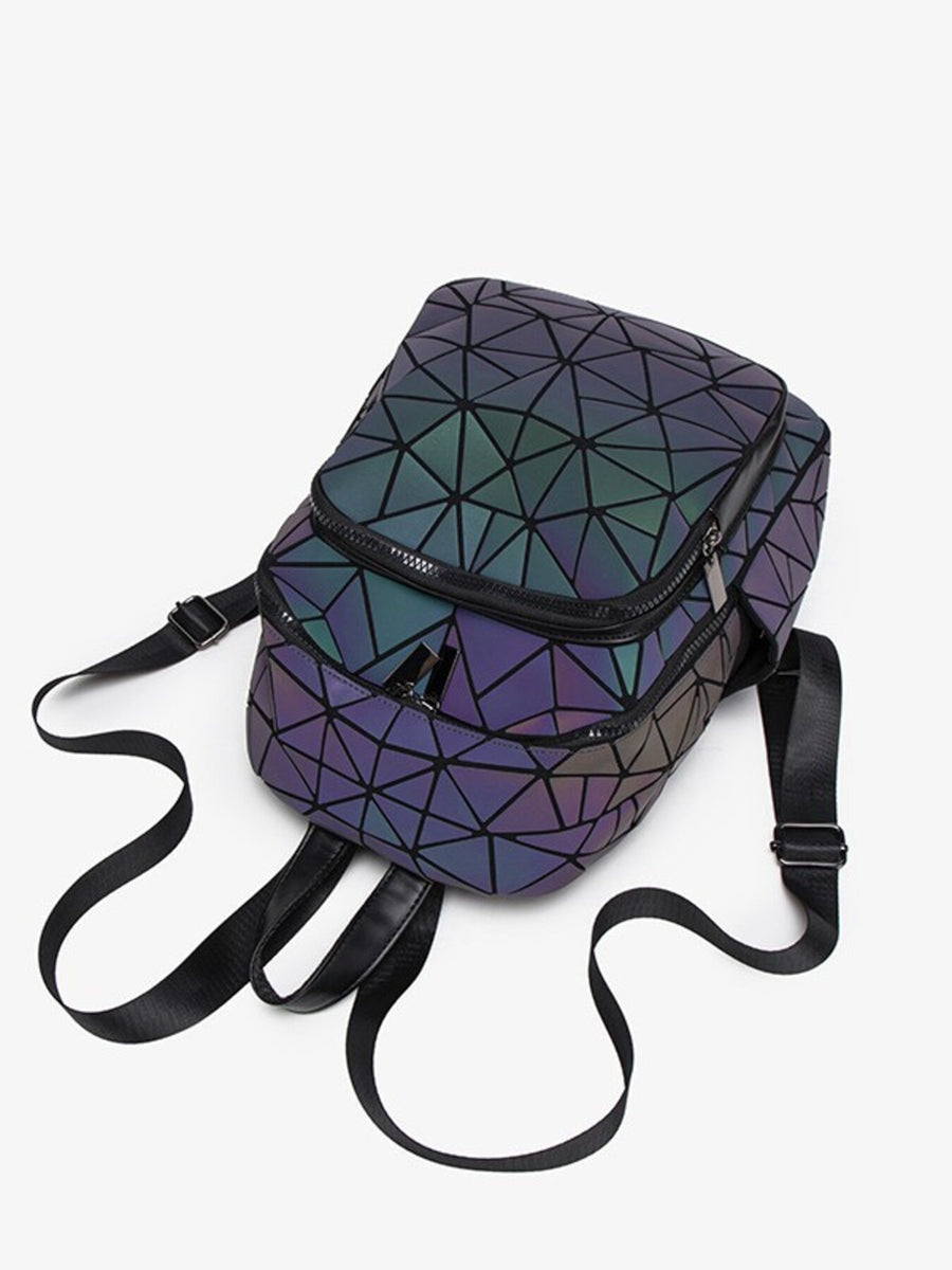 backpack featuring geometric in Purple with PVC Imported Size & texture
