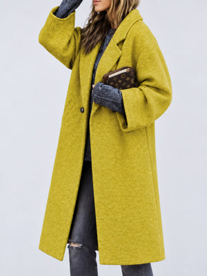 camel oversized overcoat with notch lapel