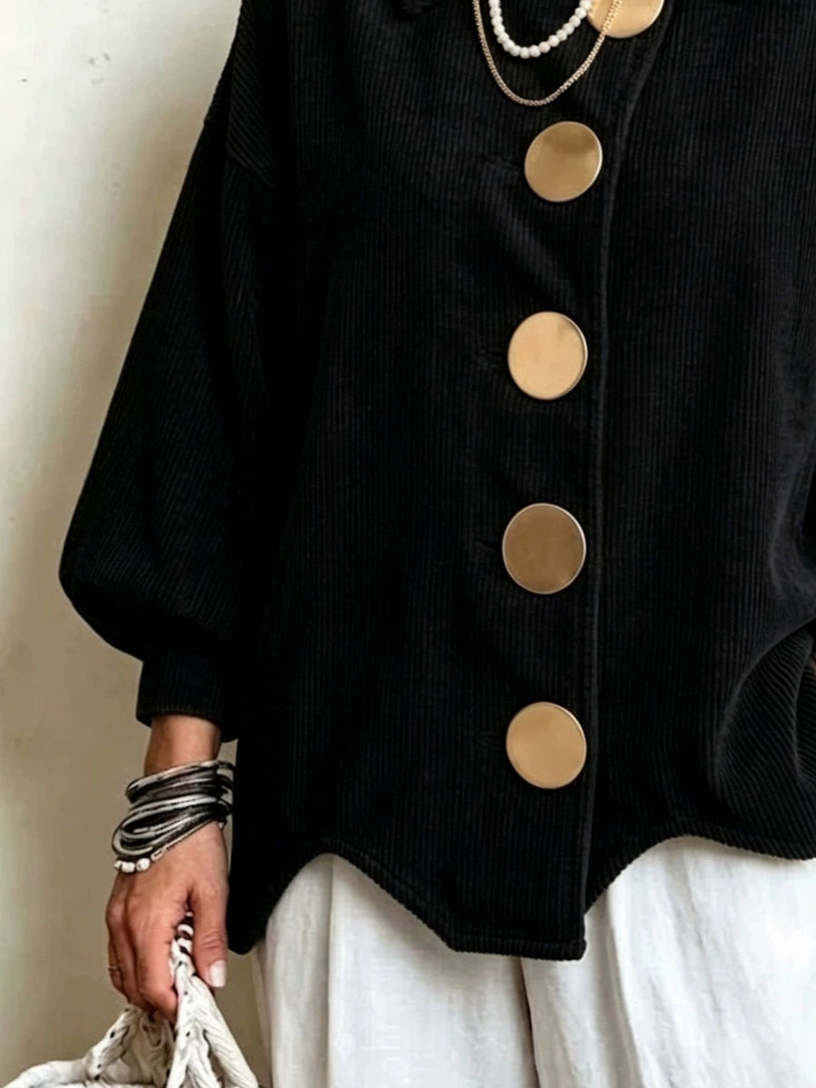 vintage-inspired jacket in Dark Brown with collared