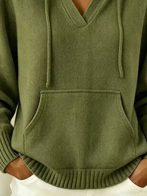 Brown pullover hoodie with hip-length and pullover