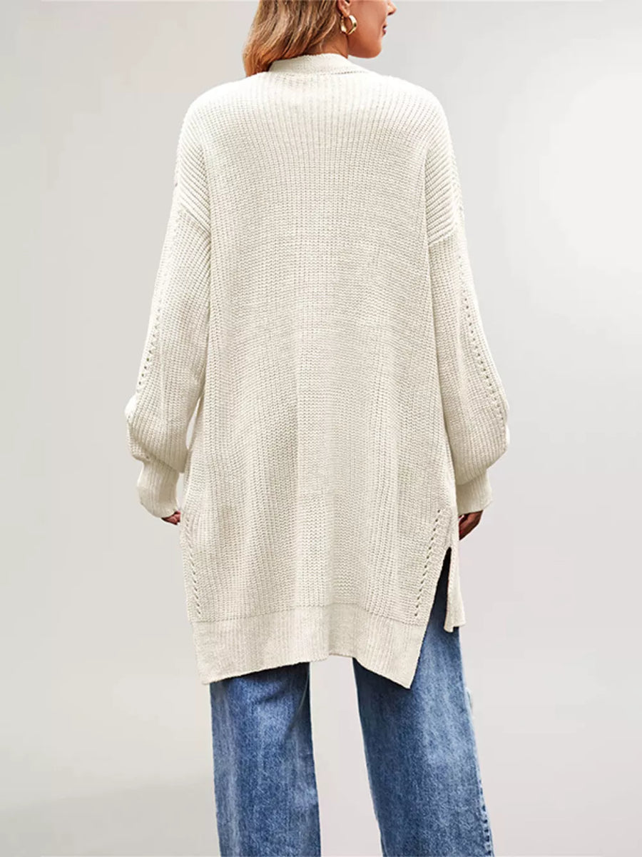 100% polyester Care instructions: Machine wash cold cardigan in Grey with relaxed silhouette